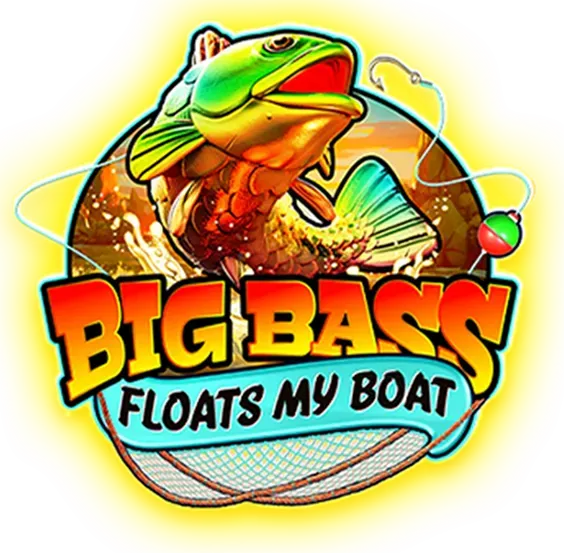 Big Bass Floats My Boat Logo di Big Bass Floats My Boat con pesce persico e lenza