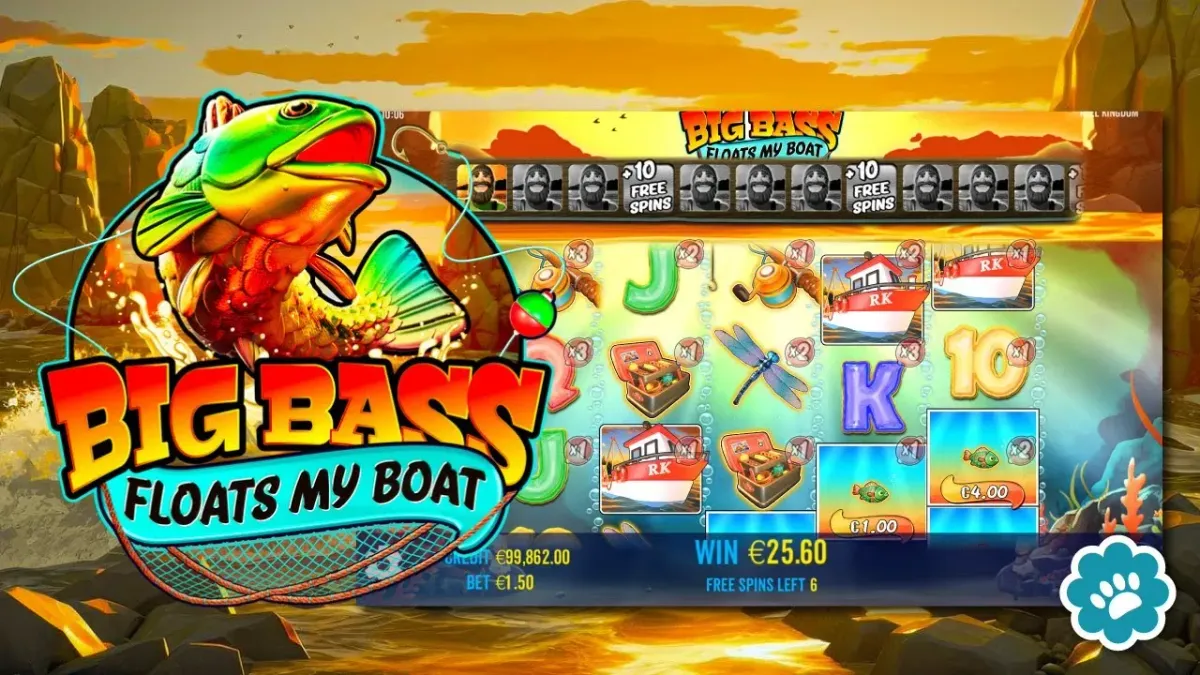 Big Bass Floats My Boat Slot machine Big Bass Floats My Boat con pesce e simboli di pesca